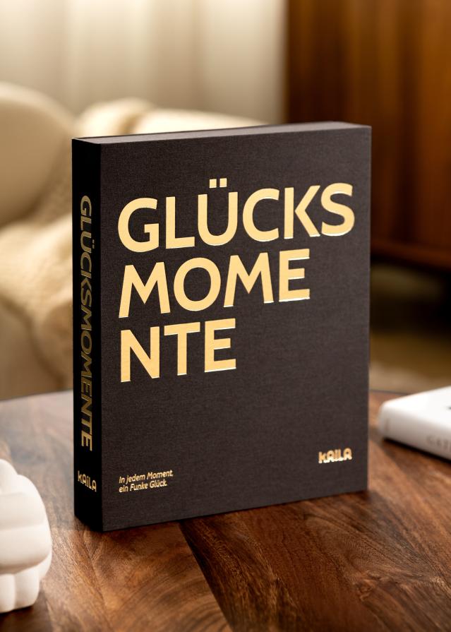 KAILA GLÜCKSMOMENTE Black - Coffee Table Photo Album (60 Svarte Sider)