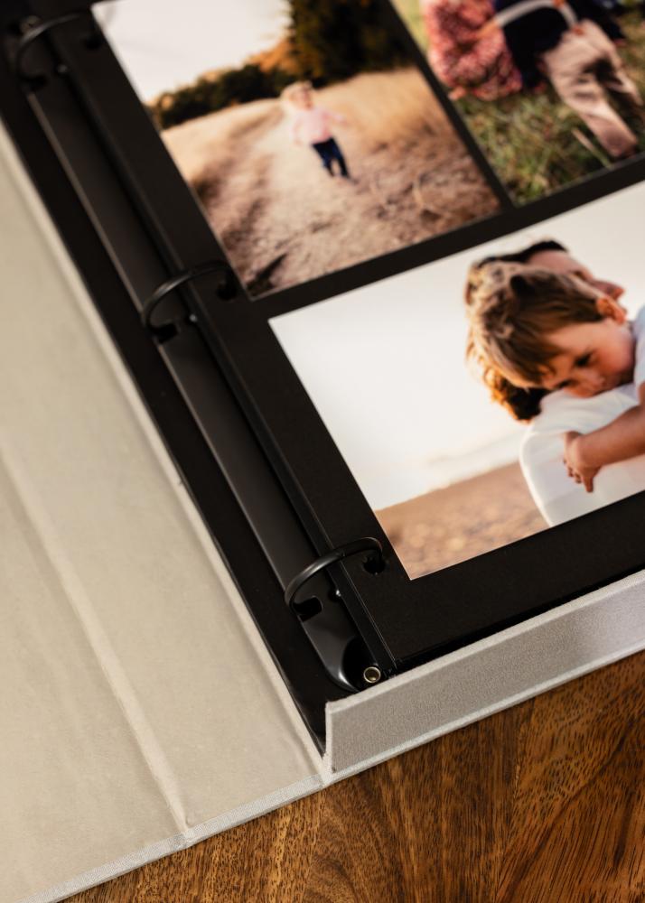 KAILA MEMORIES Grey - Coffee Table Photo Album (60 Svarte Sider / 30 Ark)