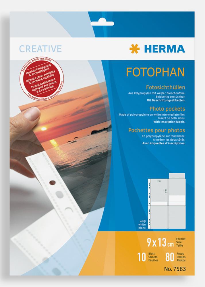 Herma fotolommer 9x13 cm stående - 10pk hvite