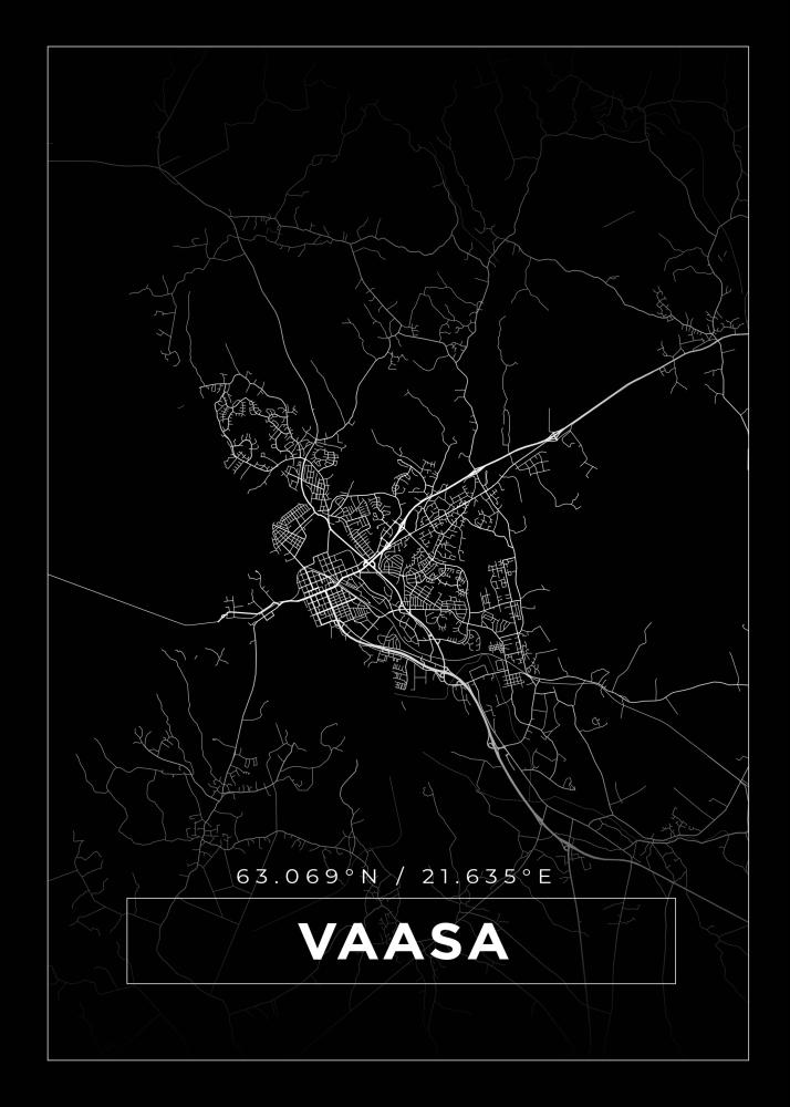 Kart - Vaasa - Svart Plakat