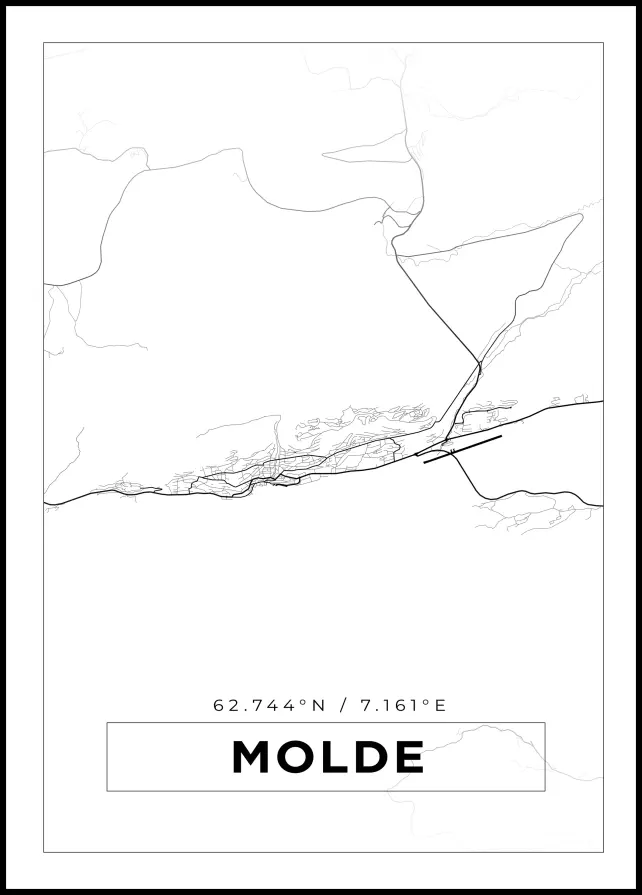 Kart - Molde - Hvit Plakat