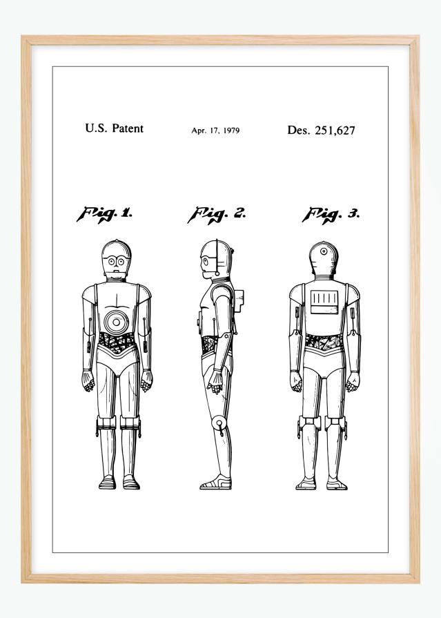 Patenttegning - Star Wars - C-3PO - Poster Plakat