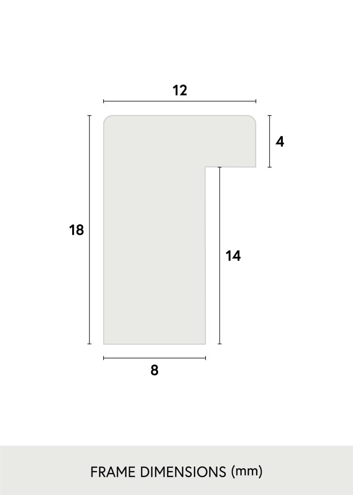 Ramme Oslo Hvit 50x50 cm - Passepartout Svart 40x40 cm