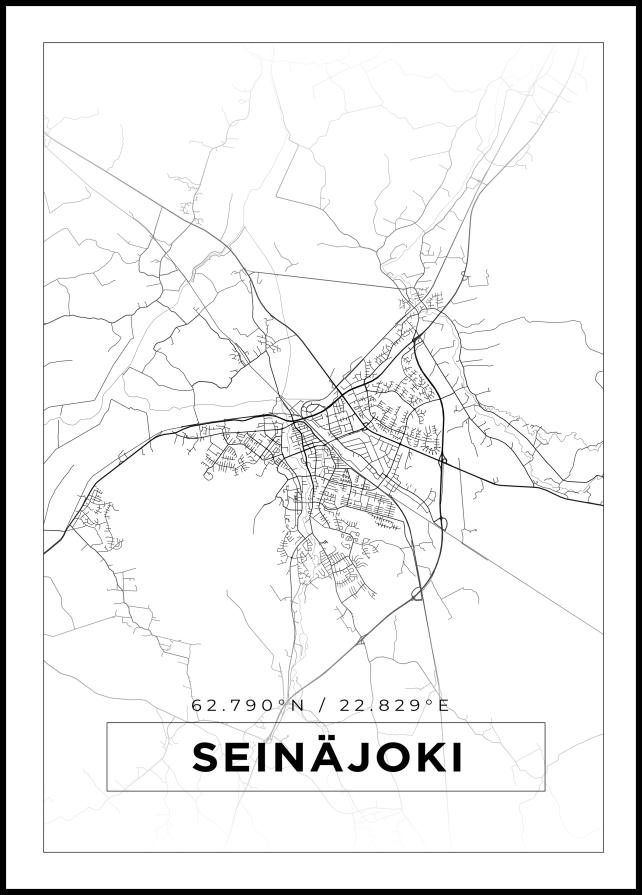 Kart - Seinäjoki - Hvit Plakat