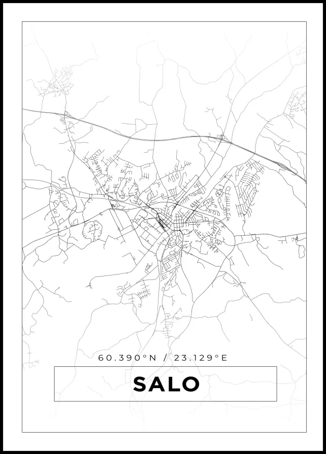 Kart - Salo - Hvit Plakat