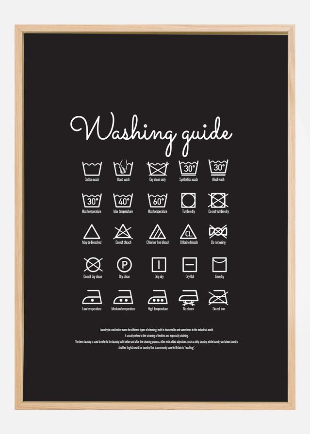 Washing guide - Black Plakat