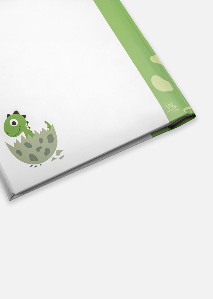 Little Dino Babyalbum Grønn - 22,5x24 cm (80 Hvite sider / 40 ark)