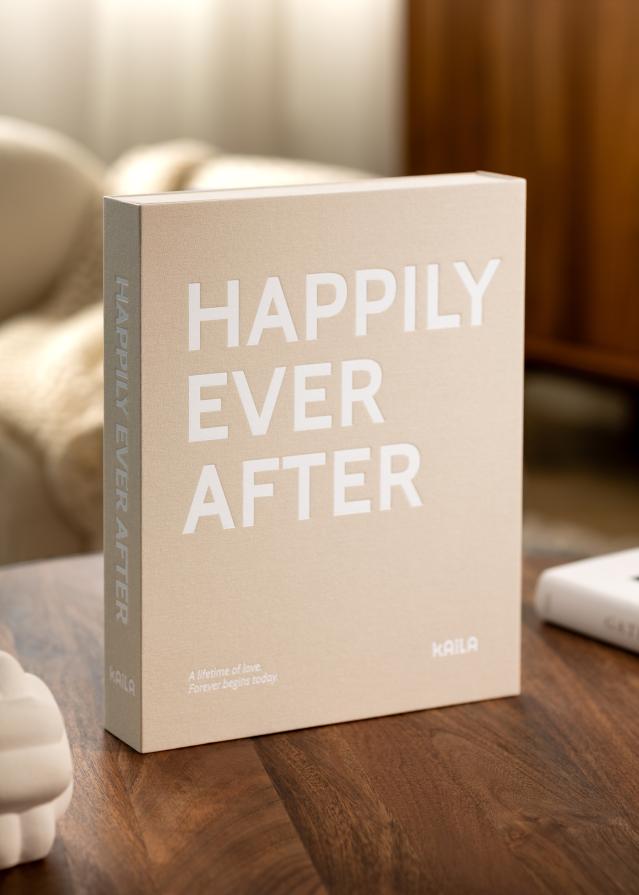 KAILA HAPPILY EVER AFTER Creme - Coffee Table Photo Album (60 Svarte Sider)