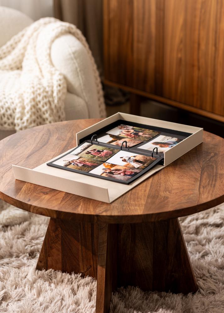 KAILA HAPPILY EVER AFTER Creme - Coffee Table Photo Album (60 Svarte Sider)