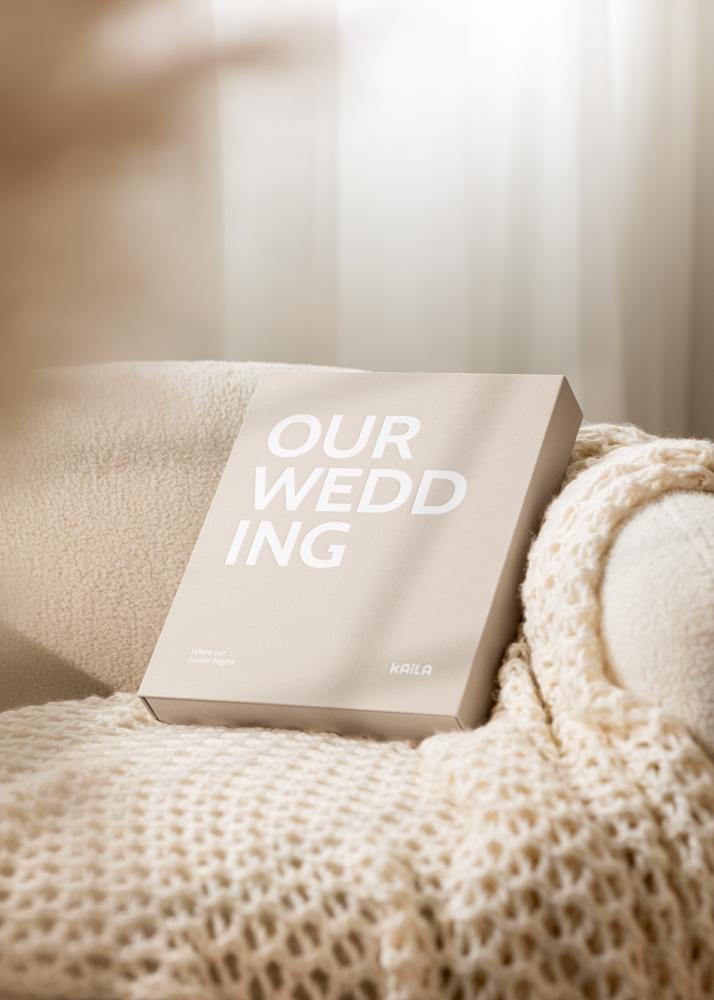 KAILA OUR WEDDING Creme - Coffee Table Photo Album (60 Svarte Sider)