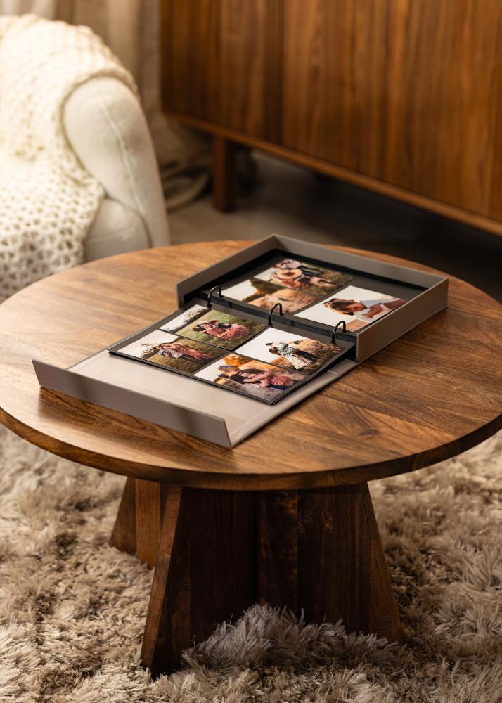 KAILA MOMENTS Grey - Coffee Table Photo Album (60 Svarte Sider / 30 Ark)