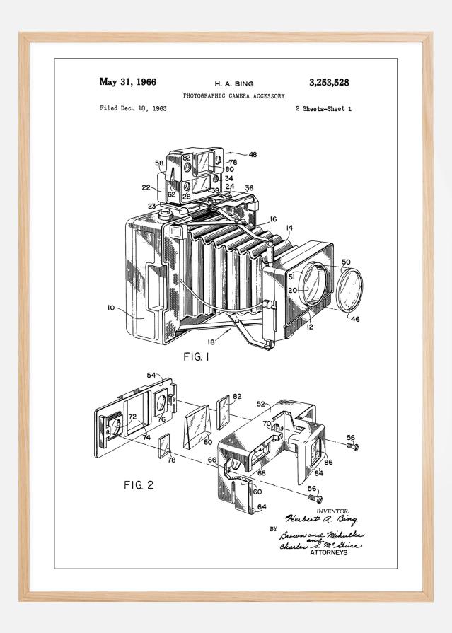 Patent Print - Photographic Camera - White Plakat