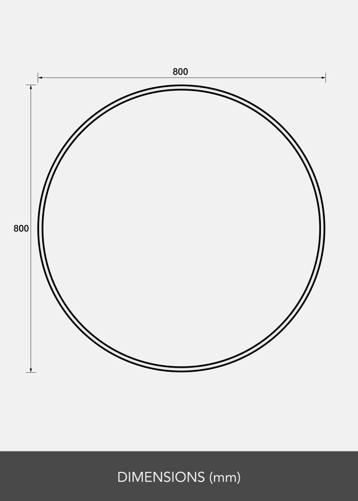 Speil Reflection Svart 80 cm Ø