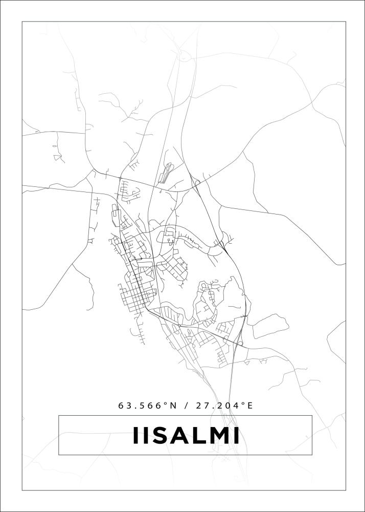 Kart - Iisalmi - Hvit Plakat