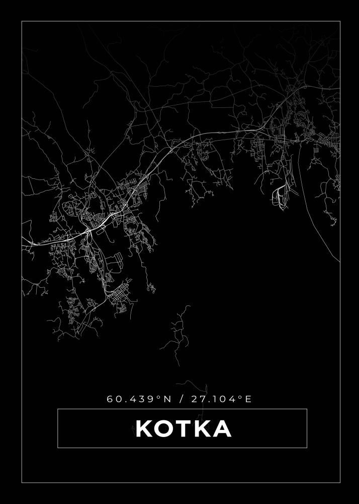 Kart - Kotka - Svart Plakat