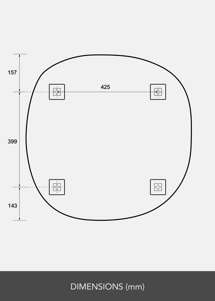 Speil Roundy I 70x70 cm