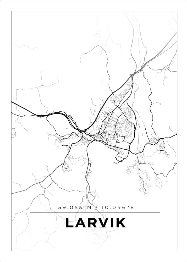 Kart - Lavrik - Hvit Plakat