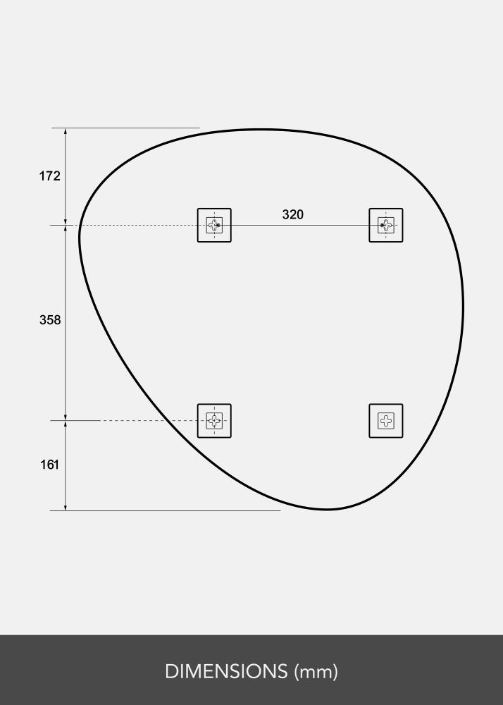 Speil Soft Triangle 70x70 cm