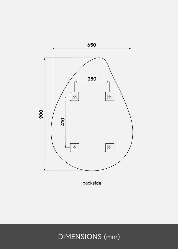 KAILA Speil Deluxe Drop 65x90 cm
