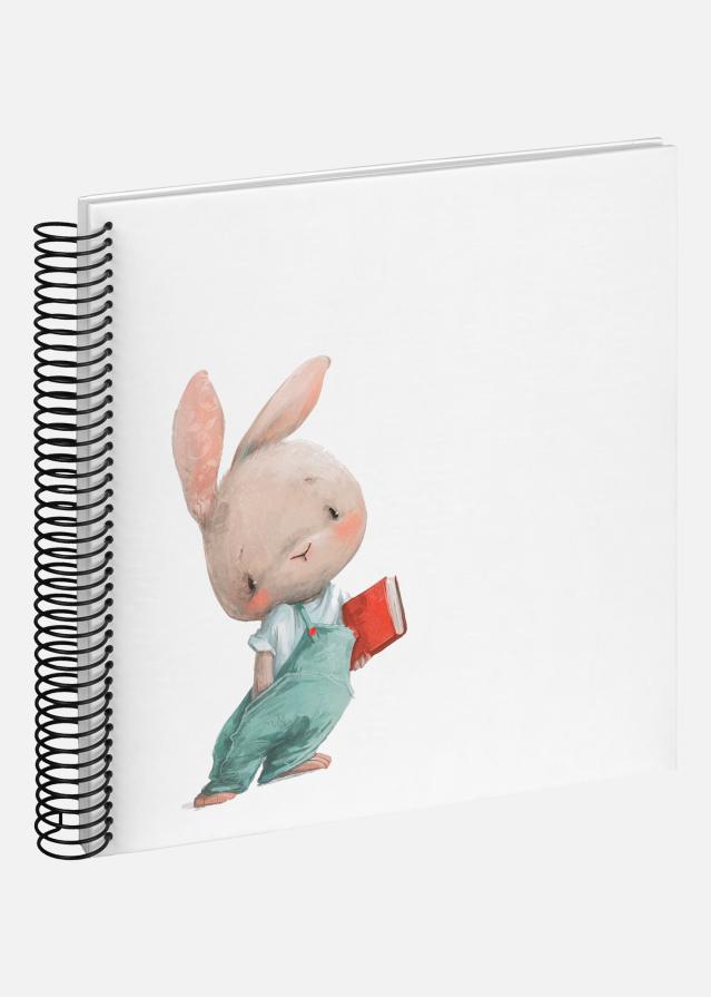 Bunny Nosey Spiralalbum Hvit - 24x24 cm (40 Hvite sider / 20 ark)