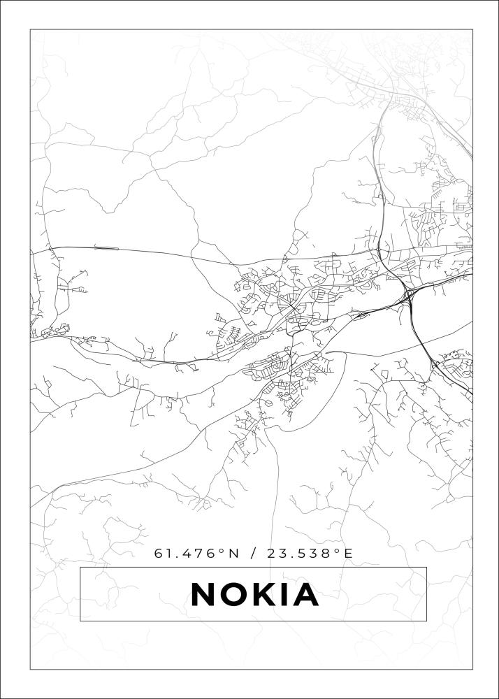 Kart - Nokia - Hvit Plakat