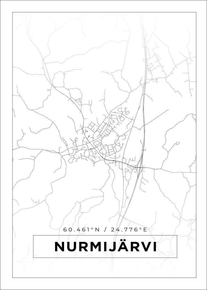 Kart - Nurmijärvi - Hvit Plakat