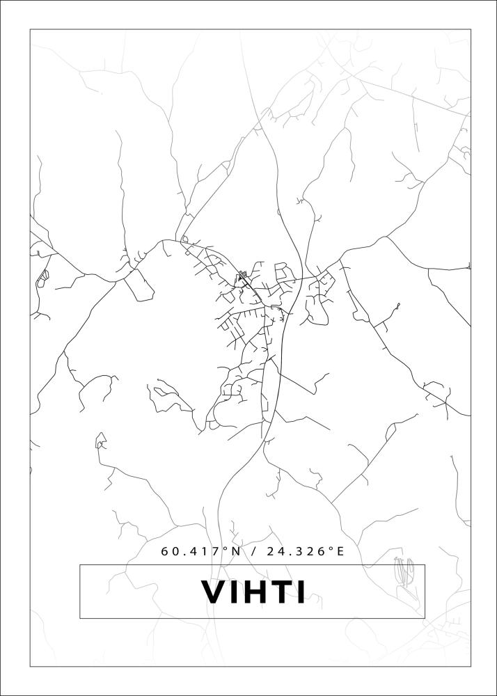 Kart - Vihti - Hvit Plakat