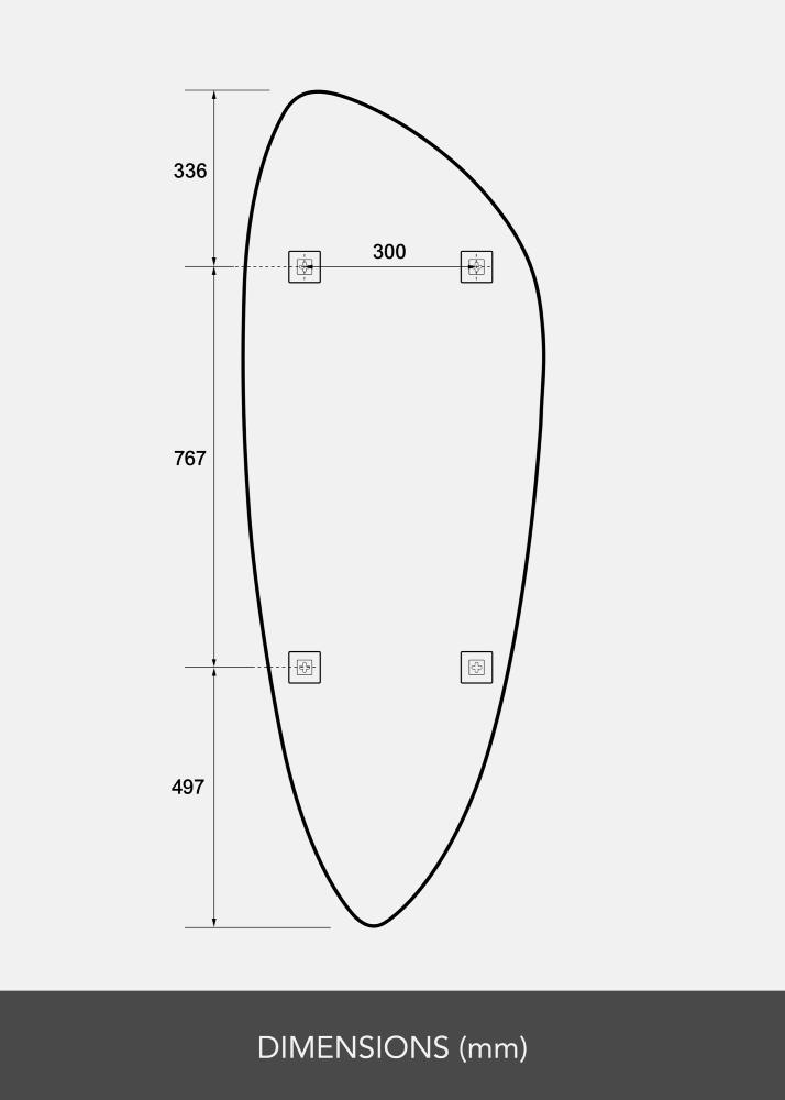 Speil Slim Clear 160x57 cm