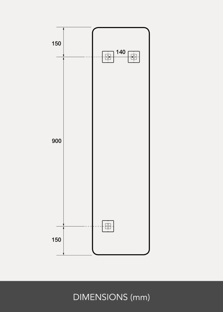 Speil Rectangle L 30x120 cm