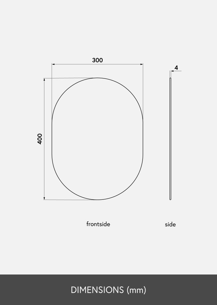 KAILA Speil Oval 30x40 cm