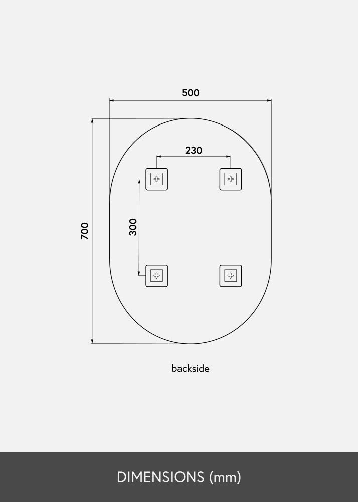 KAILA Speil Oval 50x70 cm