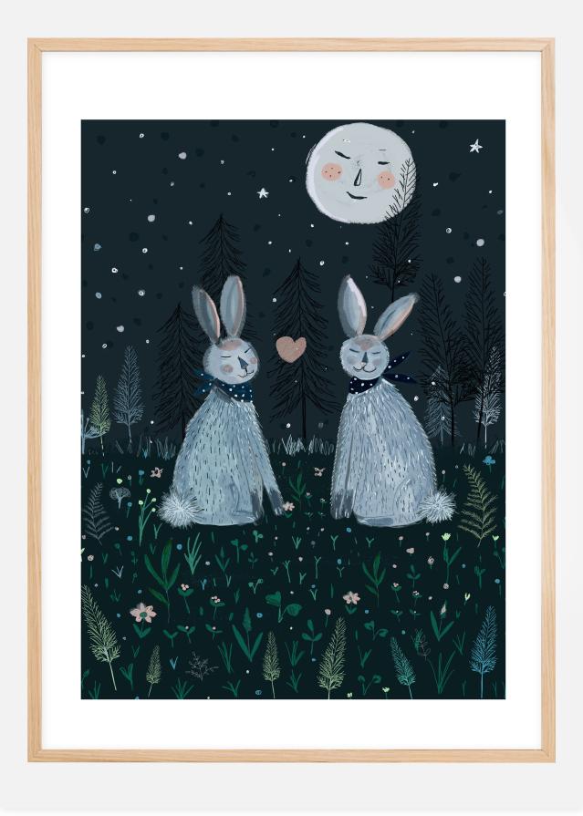 Rabbits in the Forest Plakat