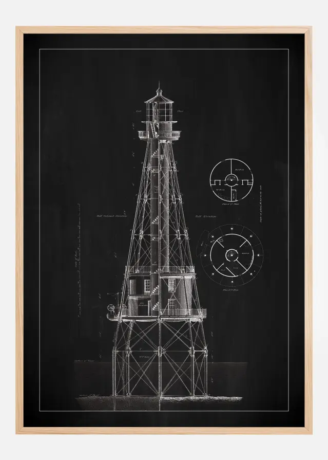 Krittavle - Fyrhus - Ship Shoal Lighthouse - Affisch Plakat