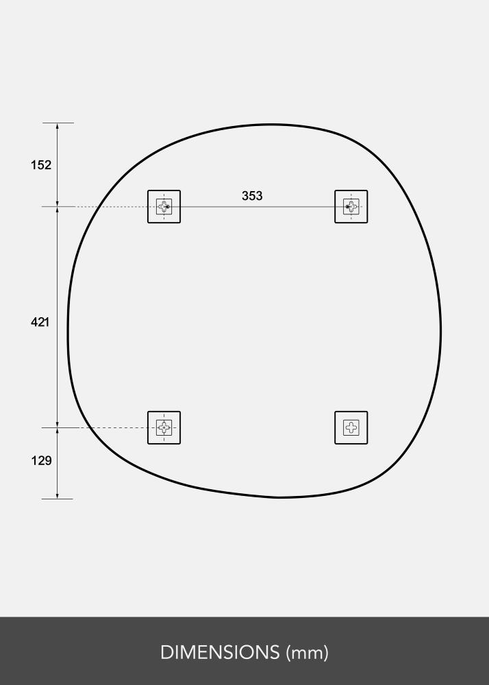 Speil Roundy II 70x70 cm