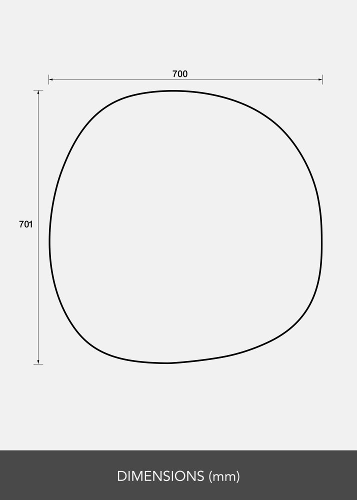 Speil Roundy II 70x70 cm