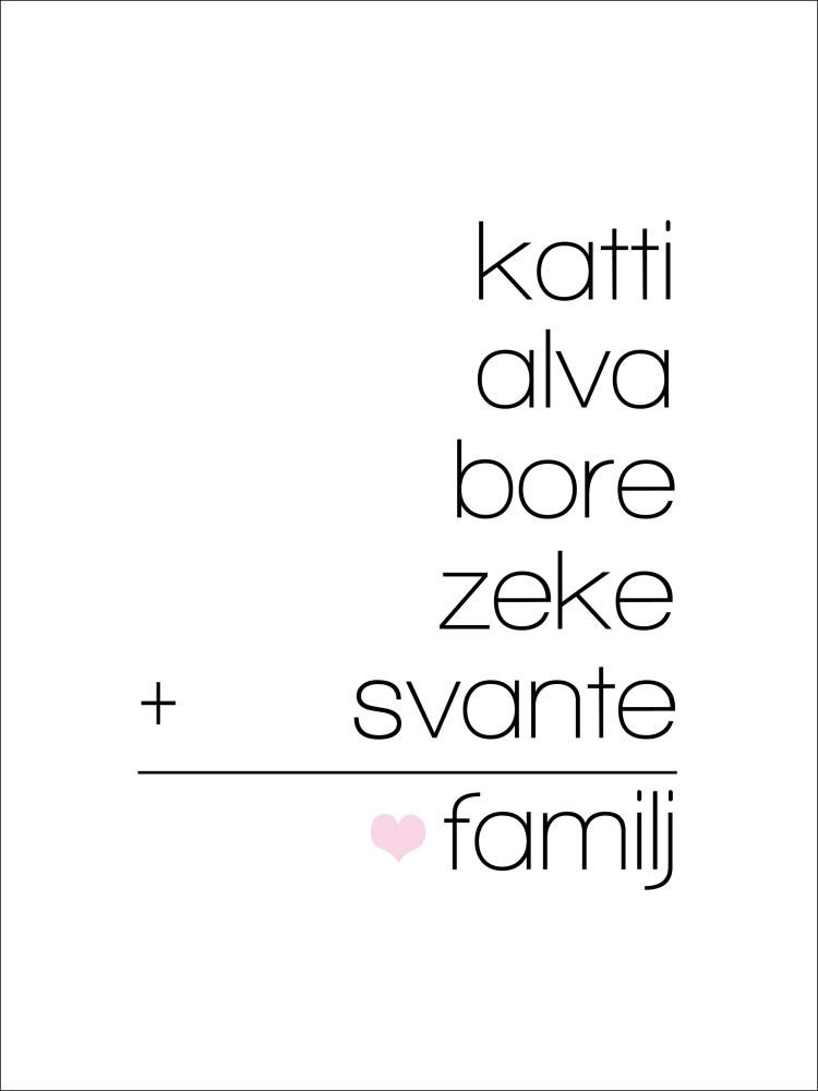 Familieligning Hvit - 5 Navn