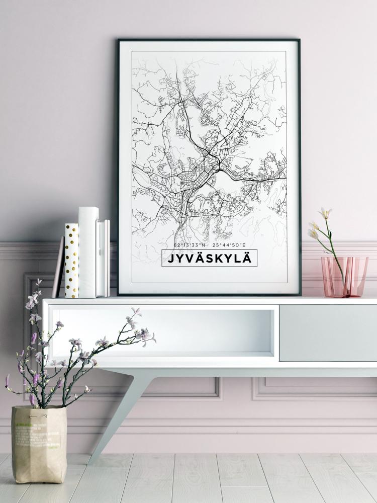 Kart - Jyväskylä - Hvit Plakat