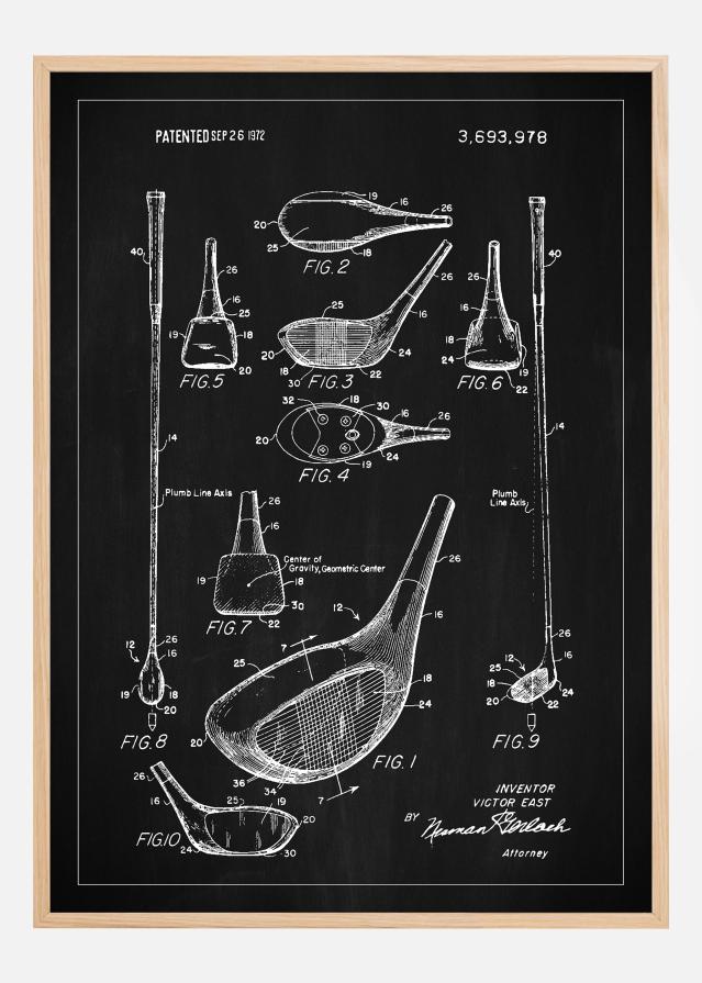 Patent Print - Golf Club - Black Plakat