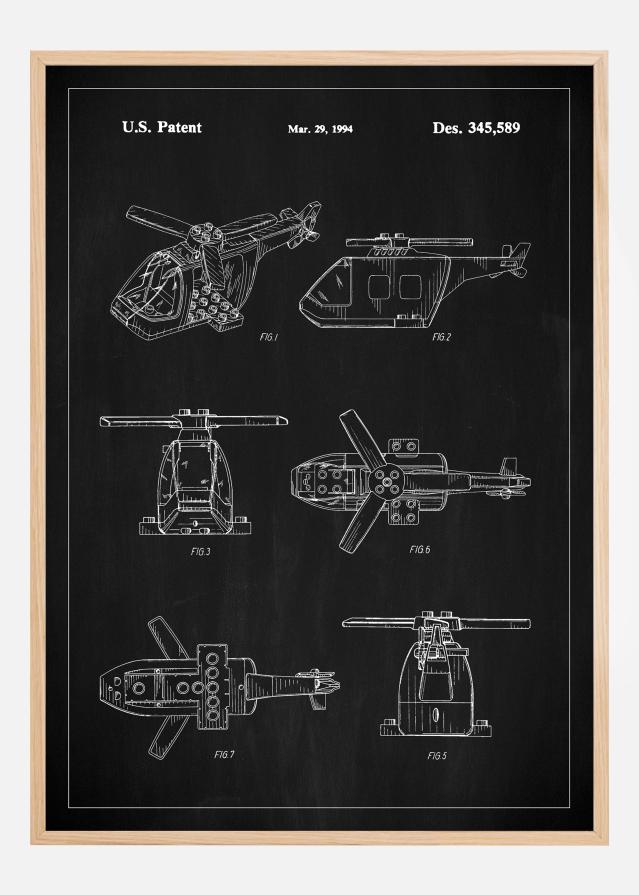 Patent Print - Lego Helicopter - Black Plakat